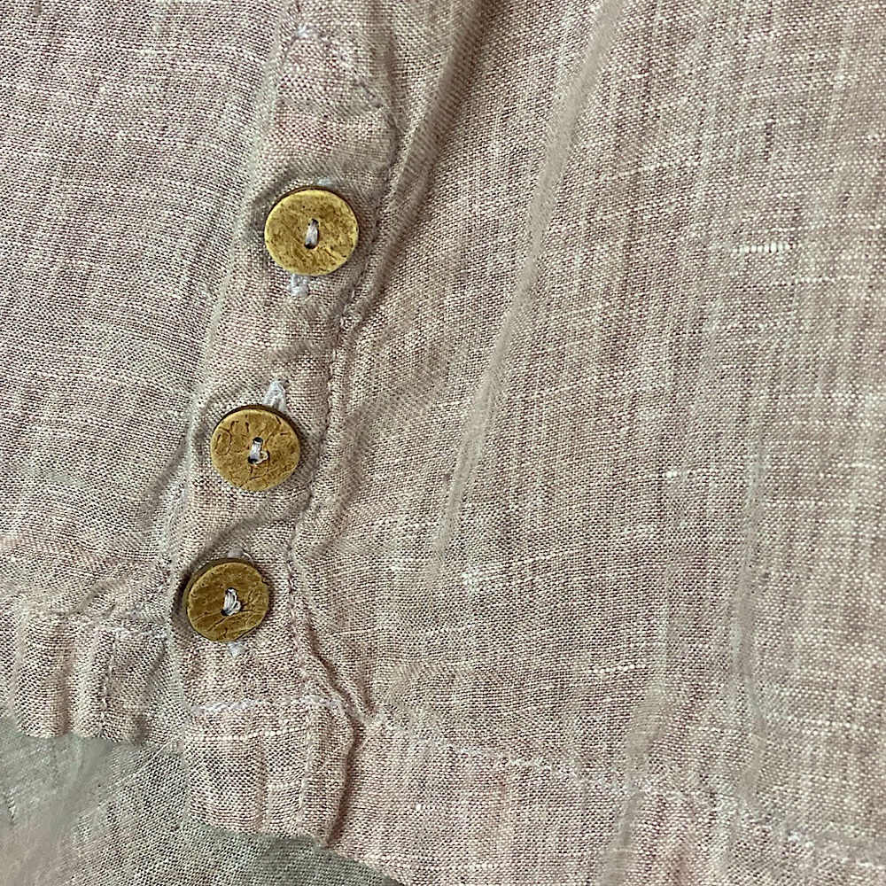 Cynthia Rowley, Pale Neutral 100% Linen top - Picture 5 of 5
